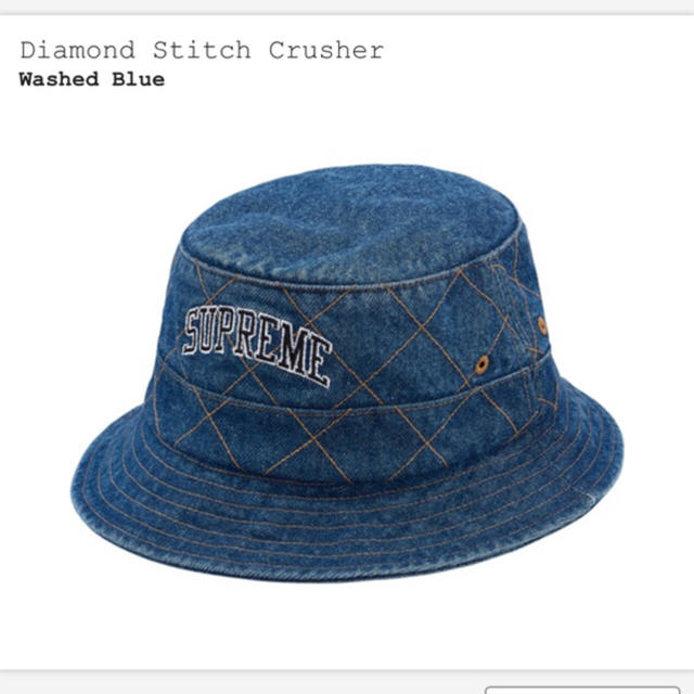 新品 シュプリーム ダイアモンド ステッチ クラッシャー ハット - ハット