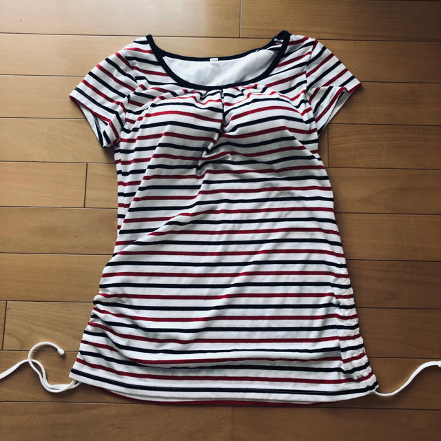 AEON(イオン)のかまたり様専用、カップ付きボーダーＴシャツ2枚 レディースのトップス(Tシャツ(半袖/袖なし))の商品写真