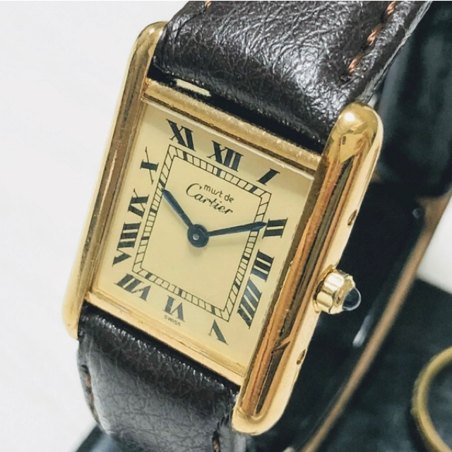 【本物保証】 Cartier ★金張りの美しさ★カルティエ/マストタンクヴェルメイユ/925/腕時計/ - 腕時計 【本物保証】 Cartier ★金張りの美しさ★カルティエ/マストタンクヴェルメイユ/925/腕時計/ - 腕時計