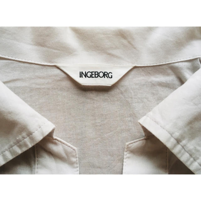 INGEBORG(インゲボルグ)のインゲボルグ  スカラップブラウス シャツ オープンカラー レディースのトップス(シャツ/ブラウス(長袖/七分))の商品写真