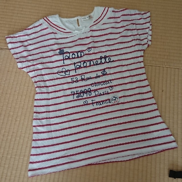 pom ponette(ポンポネット)のポンポネット ボーダー Tシャツ L キッズ/ベビー/マタニティのキッズ服女の子用(90cm~)(Tシャツ/カットソー)の商品写真