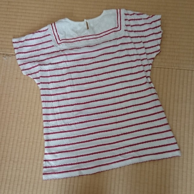 pom ponette(ポンポネット)のポンポネット ボーダー Tシャツ L キッズ/ベビー/マタニティのキッズ服女の子用(90cm~)(Tシャツ/カットソー)の商品写真