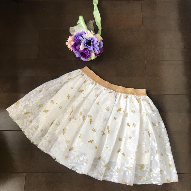 PETIT BATEAU(プチバトー)の新品 プチバトー  スカート チュール 120 130 白 キッズ/ベビー/マタニティのキッズ服女の子用(90cm~)(スカート)の商品写真