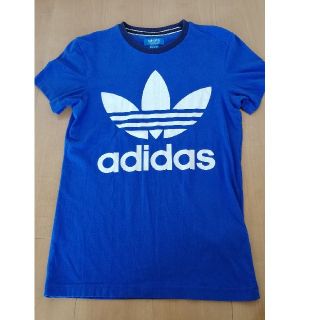 アディダス(adidas)の大人気★adidas アディダス でかロゴTシャツブルーM(Tシャツ/カットソー(半袖/袖なし))