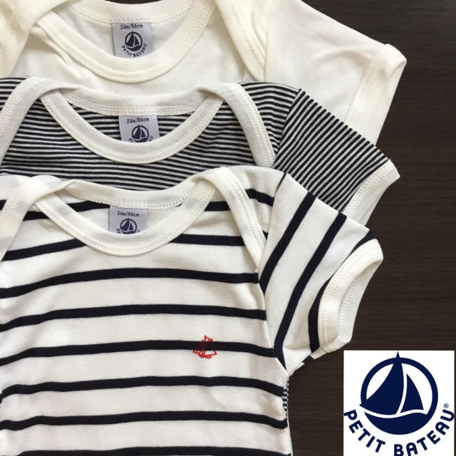 PETIT BATEAU - 【新品】プチバトー マリニエール&ミラレ半袖ボディ3枚