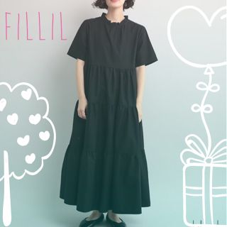 メルロー(merlot)の【Fillil/フィリル】フリルネックティアードロングワンピース(ロングワンピース/マキシワンピース)