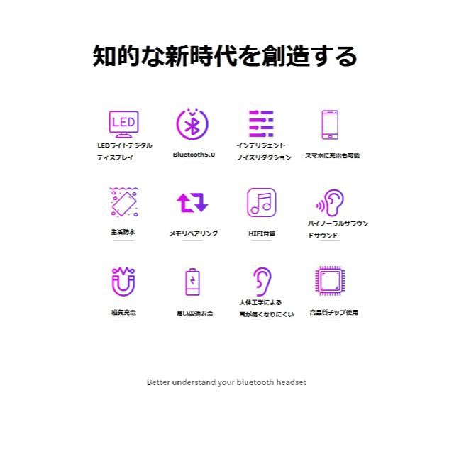 【送料無料】Bluetoothイヤホン　最新式　QI充電 　PSE認証　ホワイト スマホ/家電/カメラのオーディオ機器(ヘッドフォン/イヤフォン)の商品写真