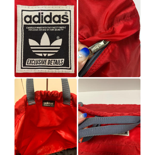 adidas(アディダス)のadidasアディダス ヴィンテージ ナップサック 80s 美品 大トレフォイル メンズのバッグ(バッグパック/リュック)の商品写真