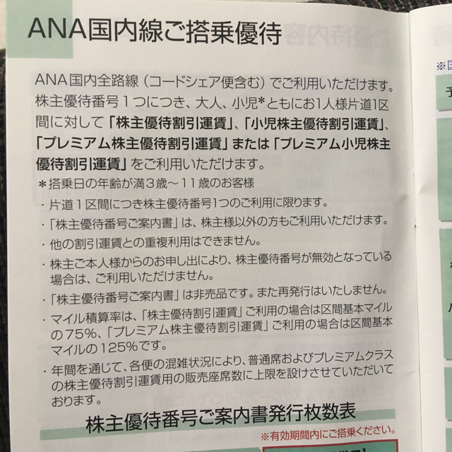 ANA 株主優待 2枚優待券/割引券