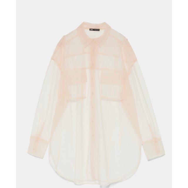 ZARA - チュールシャツ ポケット付きの通販 by ss'sshop|ザラならラクマ