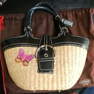 コーチ(COACH)の【めるちゃん様専用】COACHコーチかごバッグ(かごバッグ/ストローバッグ)