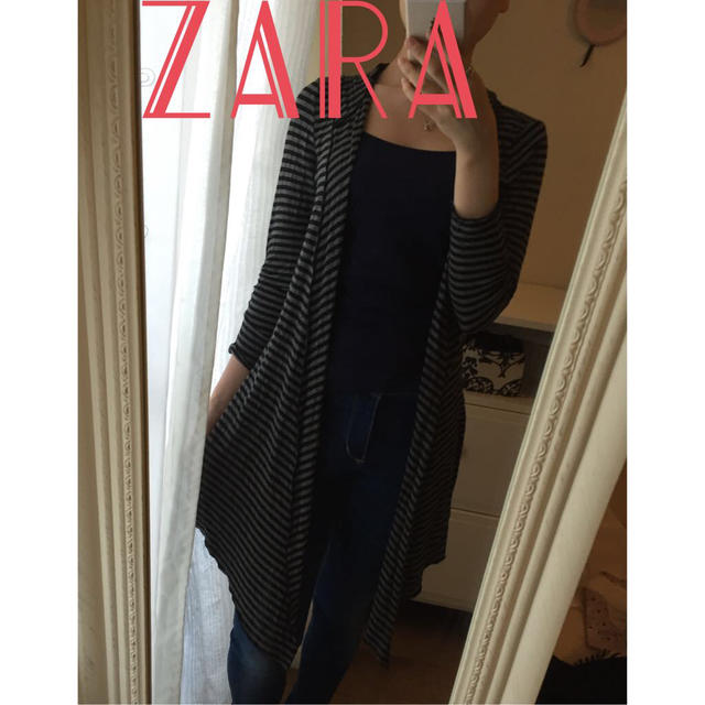 ZARA(ザラ)のボーダーカーディガンパーカーZARA レディースのトップス(パーカー)の商品写真