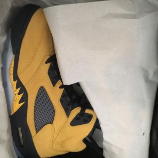 ナイキ(NIKE)のair jordan 5 amarillo college navy(スニーカー)