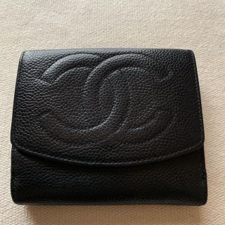 シャネル(CHANEL)のCHANELキャビアスキン折り財布(財布)