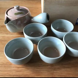 萩焼 椿窯  天鵬山造 急須  湯呑み5客セット  煎茶器セット  新品未使用(グラス/カップ)