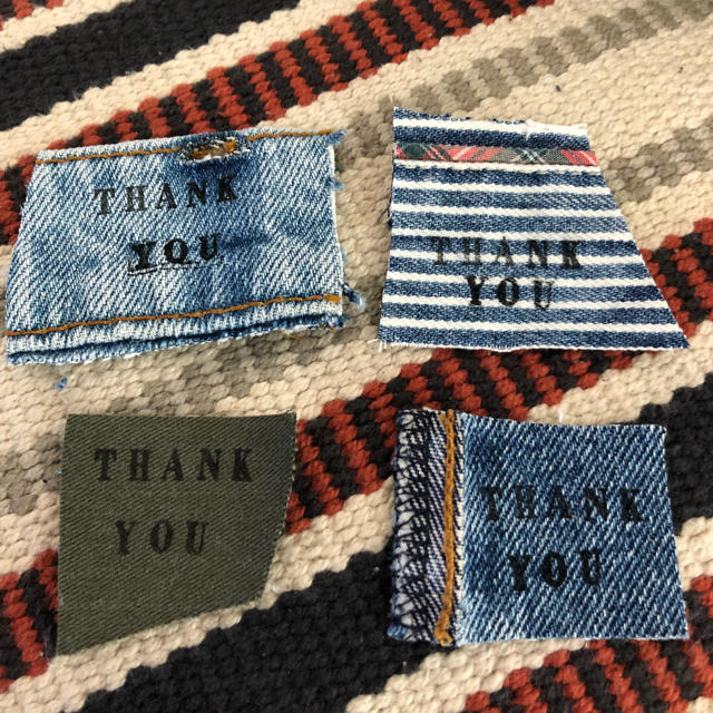 ☆★THANK YOU DENIMTAG・サンキュータグ・サンキューシール★☆ ハンドメイドの文具/ステーショナリー(カード/レター/ラッピング)の商品写真