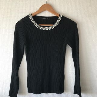 セシルマクビー(CECIL McBEE)の美品☆セシルマクビー ビジュー リブニット セーター☆アプワイザーリッシェ(ニット/セーター)