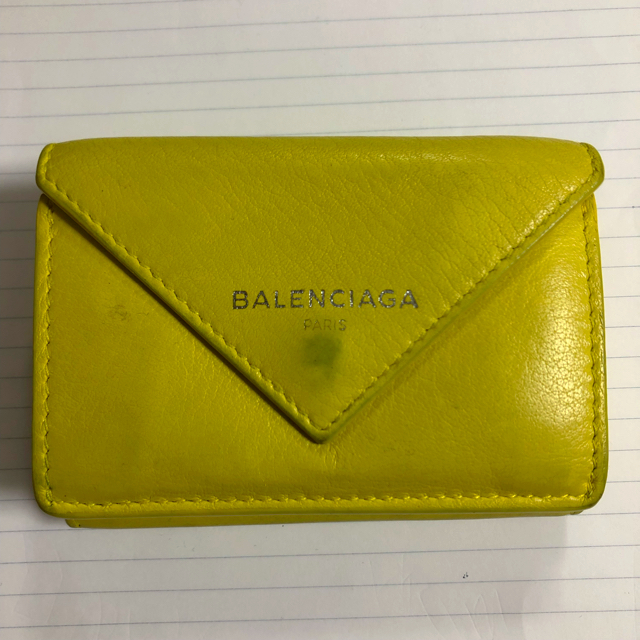 バレンシアガ BALENCIAGA 財布 ミニ 黄色 三つ折り ミニウォレット