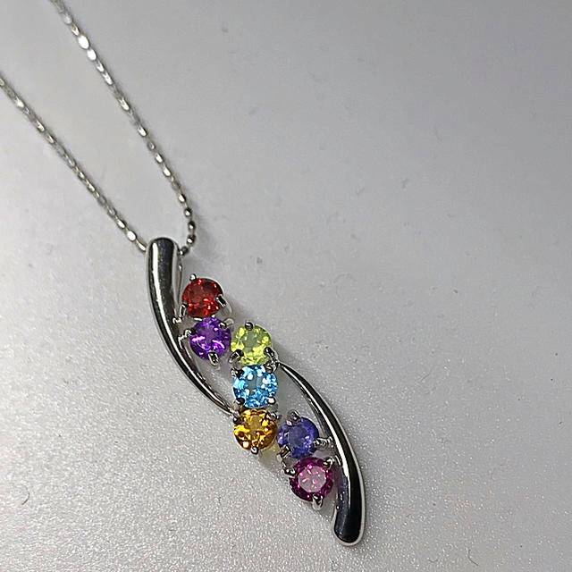 K18WG マルチリングネックレス 18金ホワイトゴールド アクセサリー