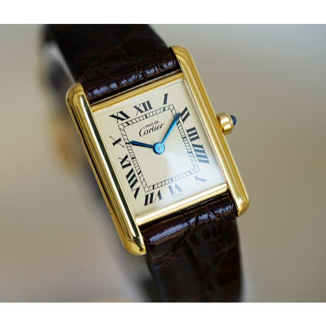 超美品 美品 カルティエ Cartier SM アイボリー タンク マスト 腕時計