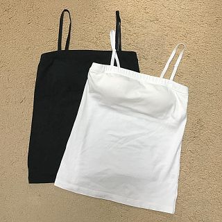 ユニクロ(UNIQLO)の未使用 UNIQLO スーピマコットンブラチューブトップ 白 黒 ２枚組 M(ベアトップ/チューブトップ)