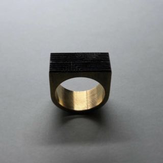 マルタンマルジェラ(Maison Martin Margiela)の▪︎Uimp▪︎ gold squarering スクエアリング メンズリング(リング(指輪))