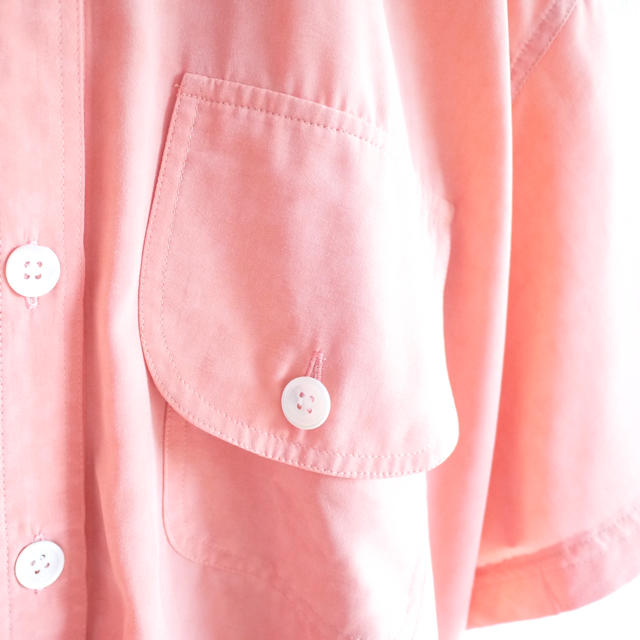 Lochie(ロキエ)のサーモンピンク*てろんとしたシャツ*♡フォロ割-¥200♡ レディースのトップス(Tシャツ(半袖/袖なし))の商品写真