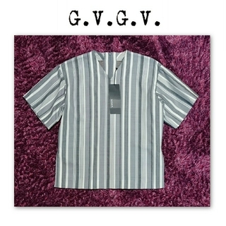 G.V.G.V.☆完売。大塚愛ちゃん愛用ストライプ、バックリボンシャツ