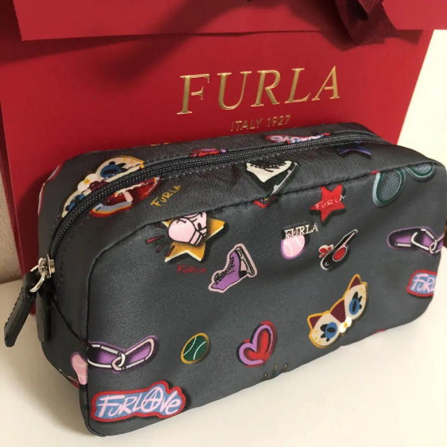 Furla(フルラ)の【FURLA】フルラ ブルーム L コスメティックポーチ ダークブルー レディースのファッション小物(ポーチ)の商品写真