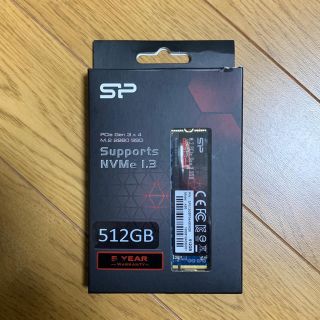 【中古】シリコンパワー M2.SSD 512GB NVNe 高速モデルです(PCパーツ)