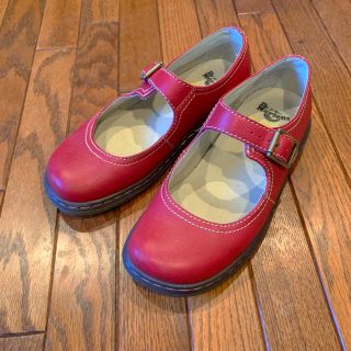 ドクターマーチン(Dr.Martens)のドクターマーチン ストラップシューズ 赤 UK4(ローファー/革靴)