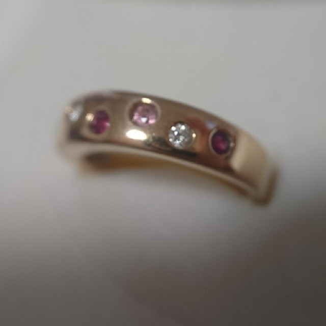 4℃(ヨンドシー)の4℃＊K18 PG ルビー/ピンクサファイア/ダイヤモンドリング レディースのアクセサリー(リング(指輪))の商品写真