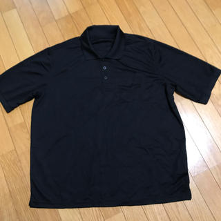 メンズポロシャツ5L 黒(ポロシャツ)