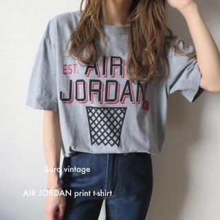 NIKE AIR JORDAN tシャツ グレー 古着 レディース (Tシャツ(半袖/袖なし))