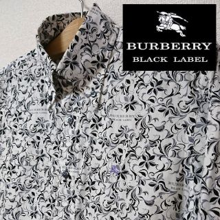 バーバリーブラックレーベル(BURBERRY BLACK LABEL)の【レア物・美品】BURBERRY BLACK LABEL 花柄 長袖 シャツ (シャツ)