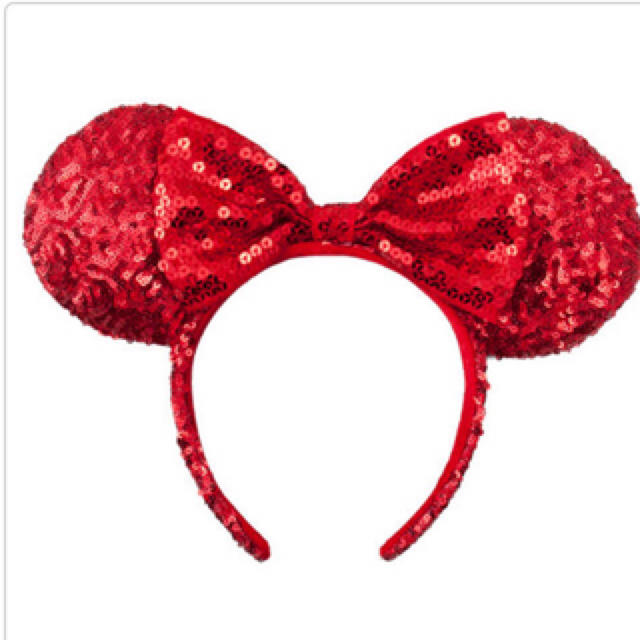 Disney(ディズニー)のミニー カチューシャ スパンコール 赤 エンタメ/ホビーのおもちゃ/ぬいぐるみ(キャラクターグッズ)の商品写真
