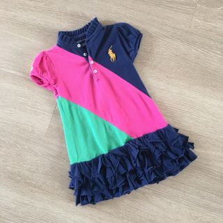 ラルフローレン(Ralph Lauren)のRalph Lauren♡ビッグポニー フリル 斜めボーダー 90 95 100(ワンピース)