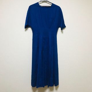 ネストローブ(nest Robe)の専用！ レースブラウス&リネン ワンピース タックワンピース プリーツ 青 麻(ロングワンピース/マキシワンピース)