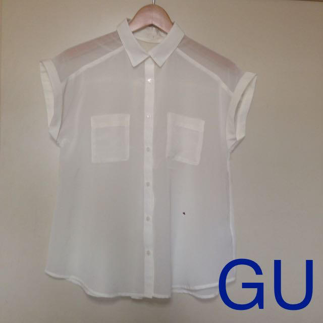 GU(ジーユー)のGU  シースルーシャツ レディースのトップス(シャツ/ブラウス(半袖/袖なし))の商品写真