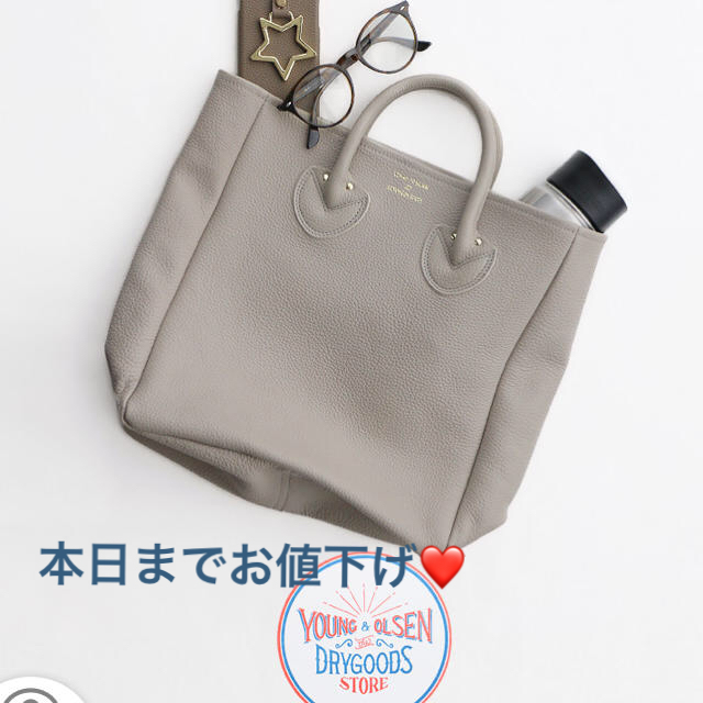 IENA(イエナ)のYOUNG&OLSEN EMBOSSED レザートートバッグ Mサイズ ベージュ レディースのバッグ(トートバッグ)の商品写真