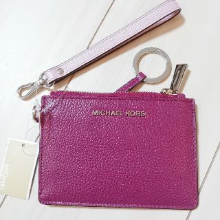 マイケルコース(Michael Kors)のマイケルコース キーリング付き パスケース　ピンク(名刺入れ/定期入れ)