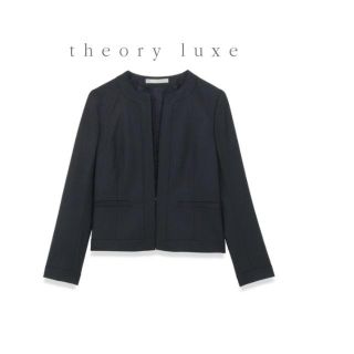 セオリーリュクス(Theory luxe)のJ595★新品同様セオリーリュクス今季 新作ジャケット ノーカラー40ネイビー(ノーカラージャケット)