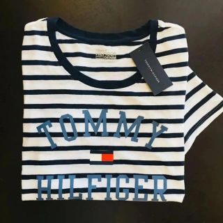 トミーヒルフィガー(TOMMY HILFIGER)の★Tommy Hilfiger DENIM レディースロゴプリントボーダー半袖T(Tシャツ(半袖/袖なし))