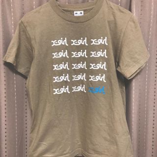 エックスガール(X-girl)のX-girl Tシャツ ロゴ入り ベージュ(Tシャツ(半袖/袖なし))