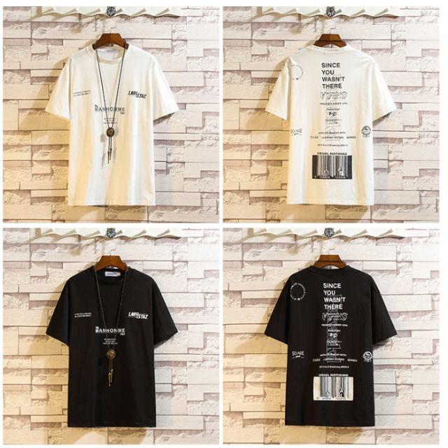 ☆大人気☆ビッグシルエットTシャツ バーコードバックプリント　ホワイト2XL メンズのトップス(Tシャツ/カットソー(半袖/袖なし))の商品写真