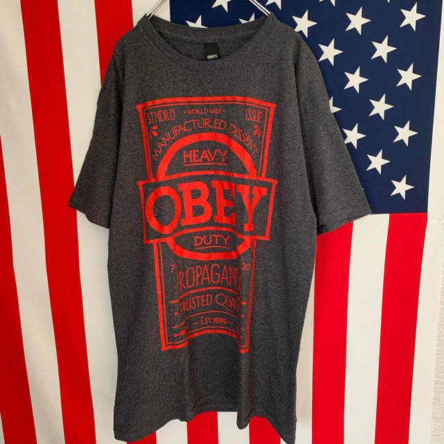 OBEY(オベイ)のUSA古着 オベイ Tシャツ L メンズのトップス(Tシャツ/カットソー(半袖/袖なし))の商品写真