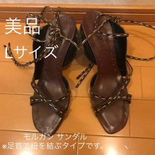 モルガン(MORGAN)の【美品】MORGAN レザー(皮革)紐ストラップ サンダル(サンダル)