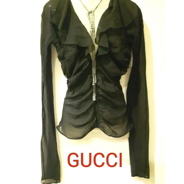 Gucci(グッチ)のGUCCI シフォンブラウス レディースのトップス(シャツ/ブラウス(長袖/七分))の商品写真