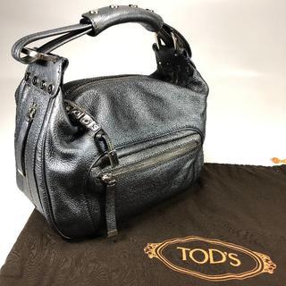 トッズ(TOD'S)の【美品】トッズ ハンドバッグ メタリックシルバー 保存袋付(ハンドバッグ)