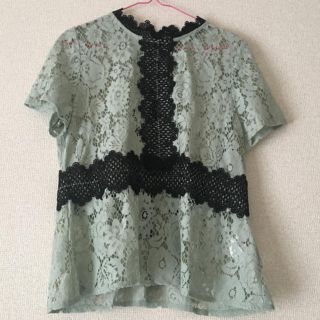 ザラ(ZARA)のザラ セミシースルー レーストップス(シャツ/ブラウス(半袖/袖なし))